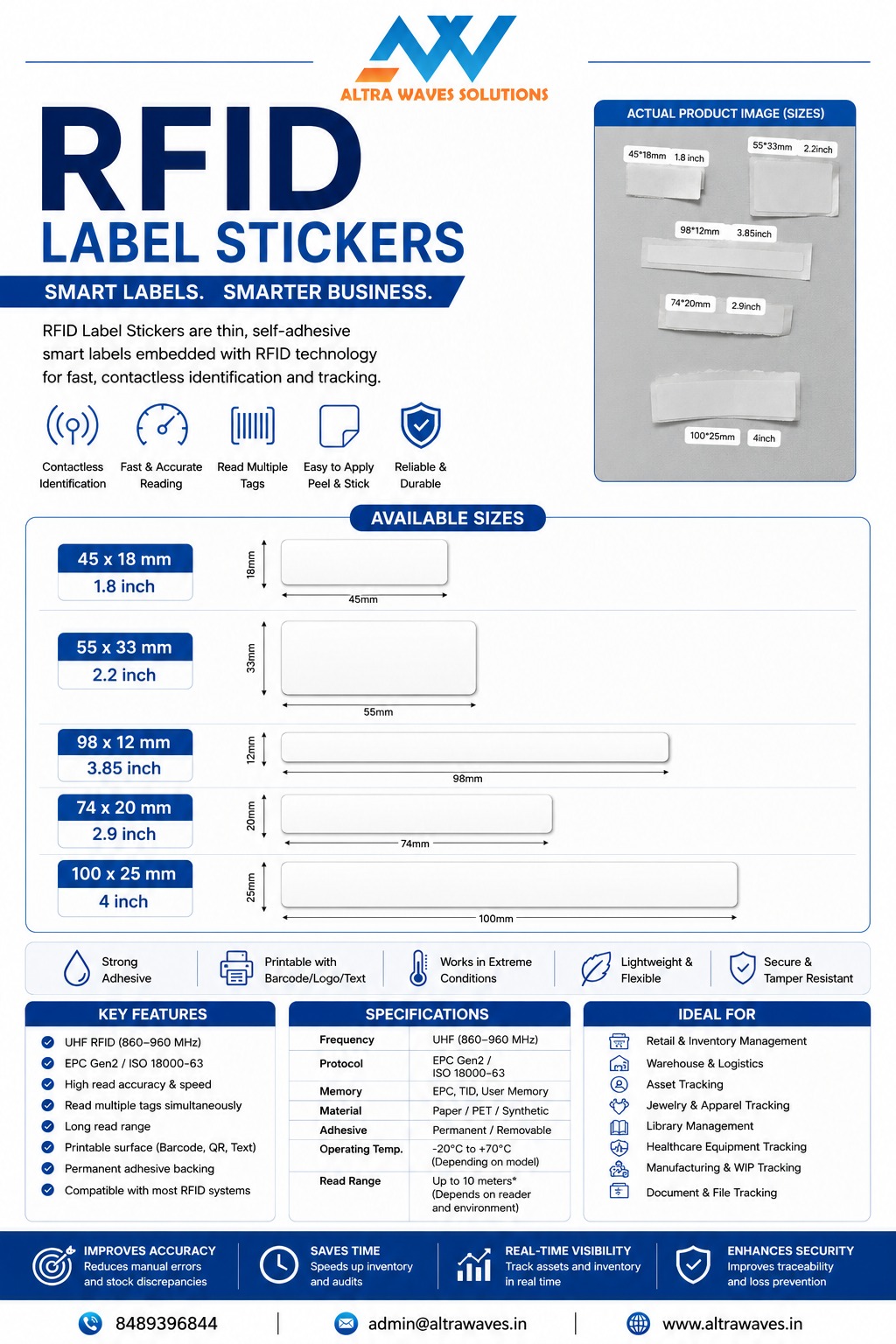 RFID Label Stick Tags for inventory tracking and asset management